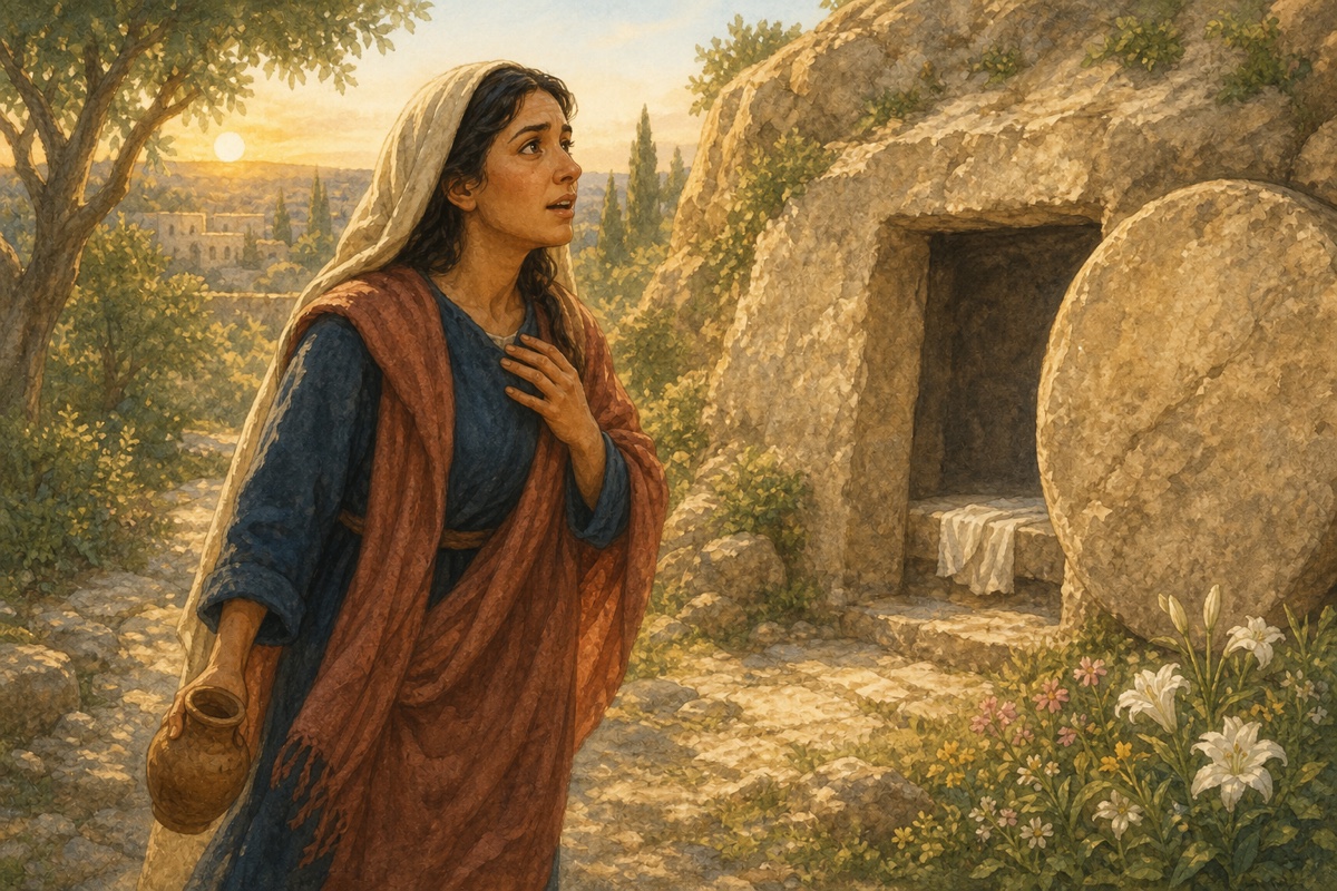 Saint Mary Magdalene, the faithful disciple who brought the news of the Resurrection to the apostles.